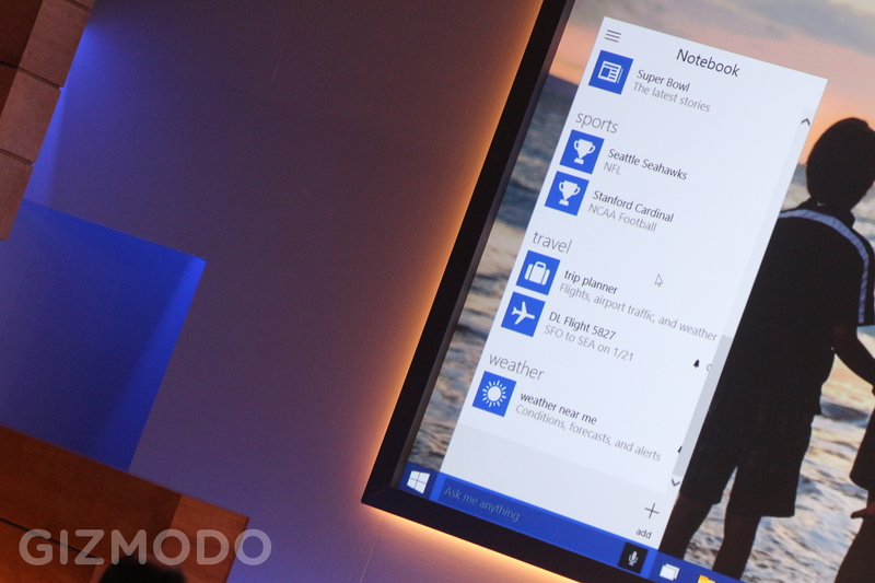 Illustration for article titled Windows 10 Has Cortana Voice Commands Baked Into Every Cranny